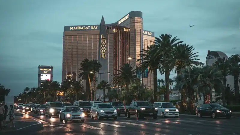 Las Vegas, Nevada: the Strip at dusk