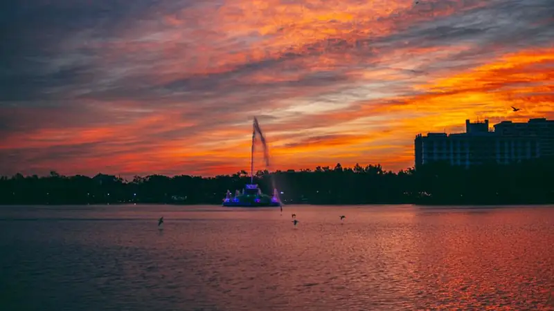 Orlando, Florida: a lake at sunset