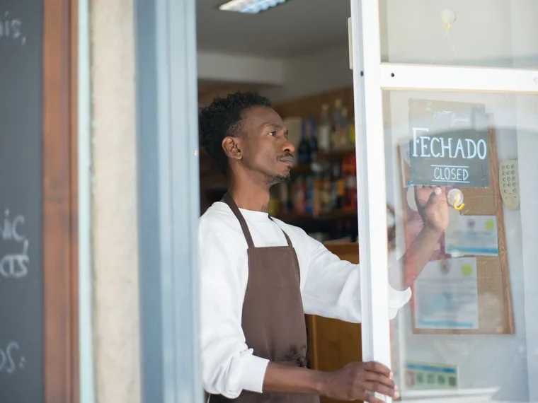 A small business owner at work